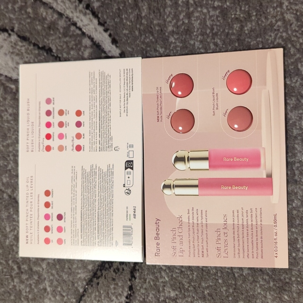 Rare beauty blush and lip oil samples
